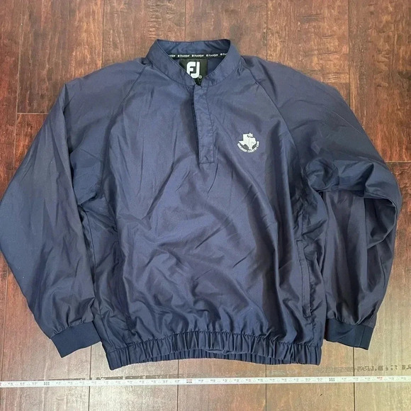FJ Dryjoys Jacket / Windbreaker Golf 1/4 Snap Long Sleeve Rain Wind Mens Med EUC - Picture 2 of 4